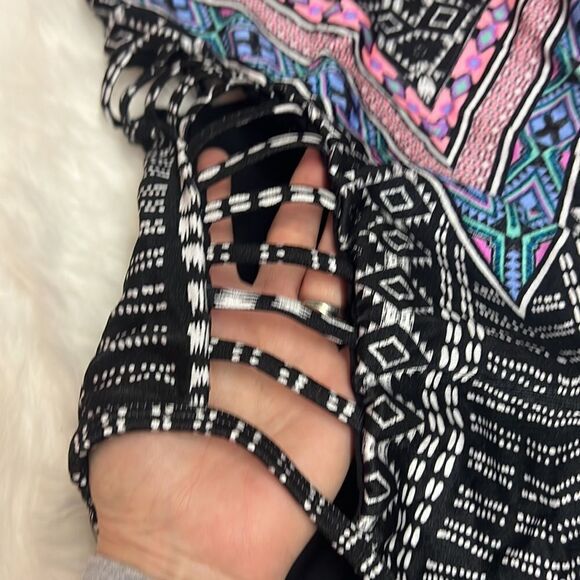 No Boundaries Retro One Piece Swimsuit  Removable Cup Swimwear D22 - Picture 3 of 6